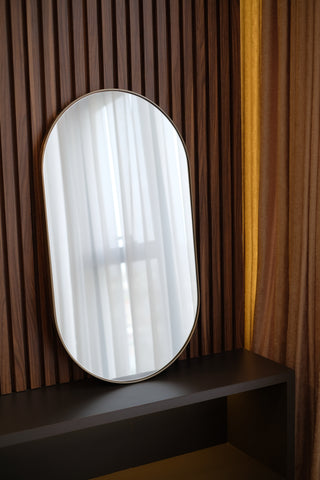 Oval Brass Mirror