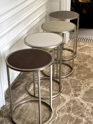 Circle Shagreen Brass Side Table