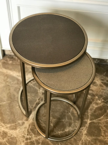 Nesting Table Shagreen Two Tone Stingray Leather