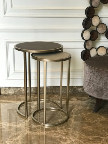 Nesting Table Shagreen Two Tone Stingray Leather